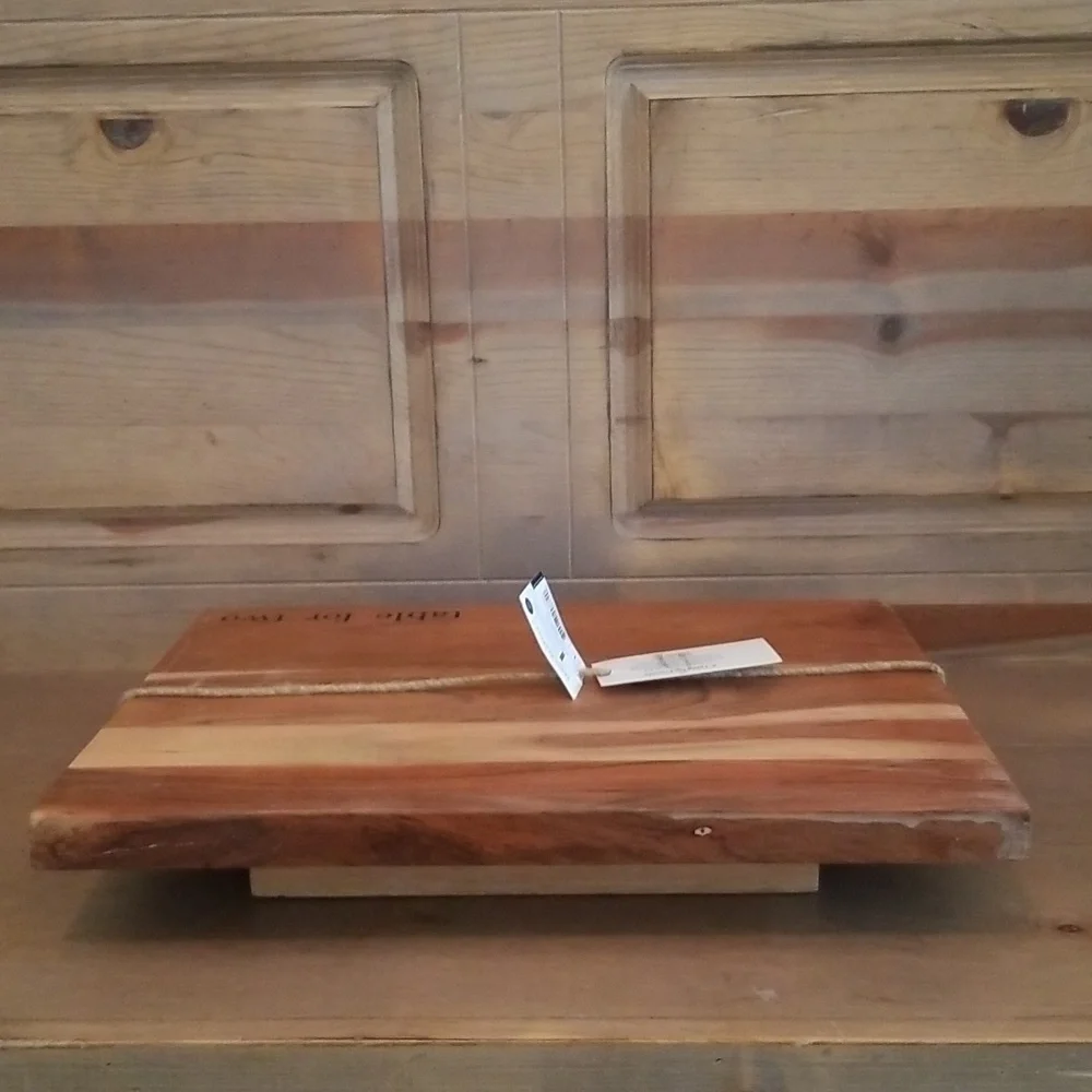 Table for Two Wooden Charcuterie Board By Santa Barbara Design Studio